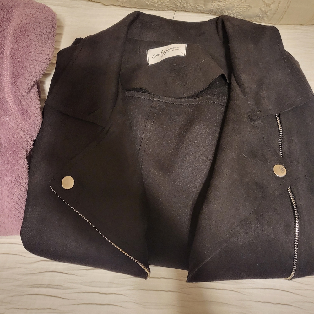 Black Suede Women's Moto Jacket